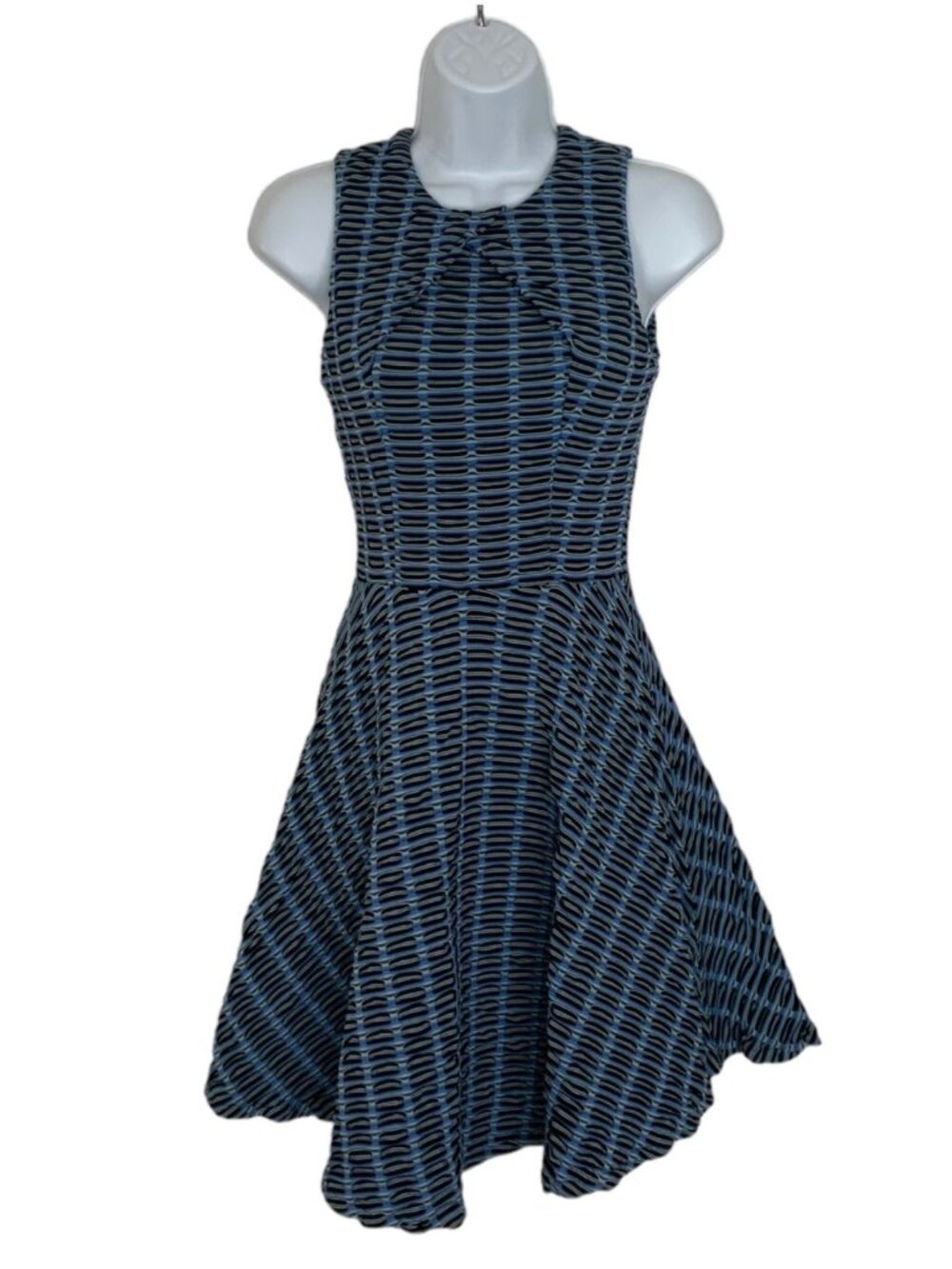 Opening Ceremony Jacquard Skater Dress XS Blue Sleeveless Mini NEW